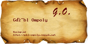 Göbl Ompoly névjegykártya